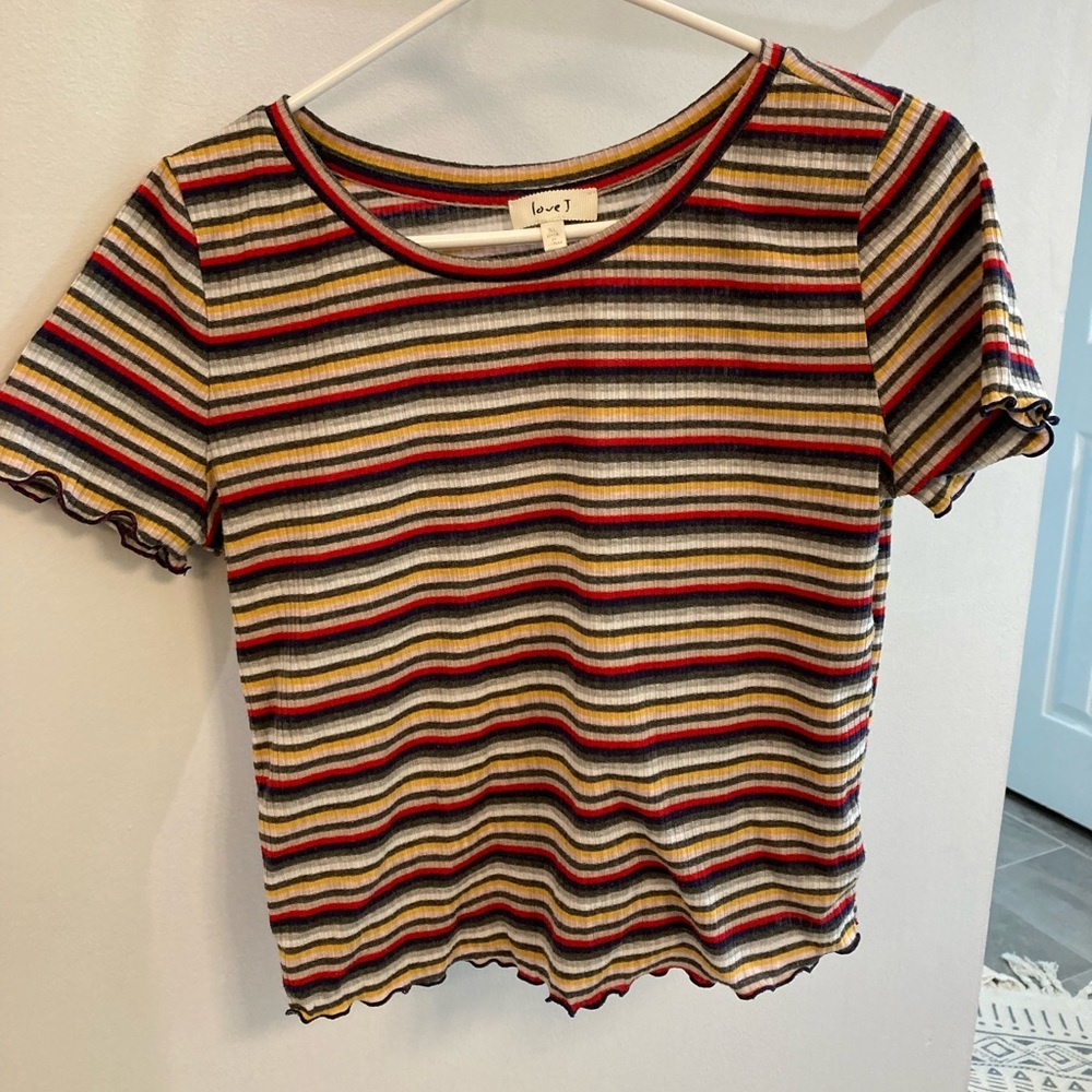 Love J womens striped crop top
